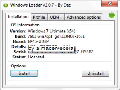 Windows Loader v2.0.7 by Daz