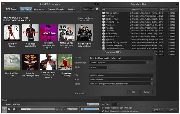 Hot MP3 Downloader 3.3.5.6 - Descargando música